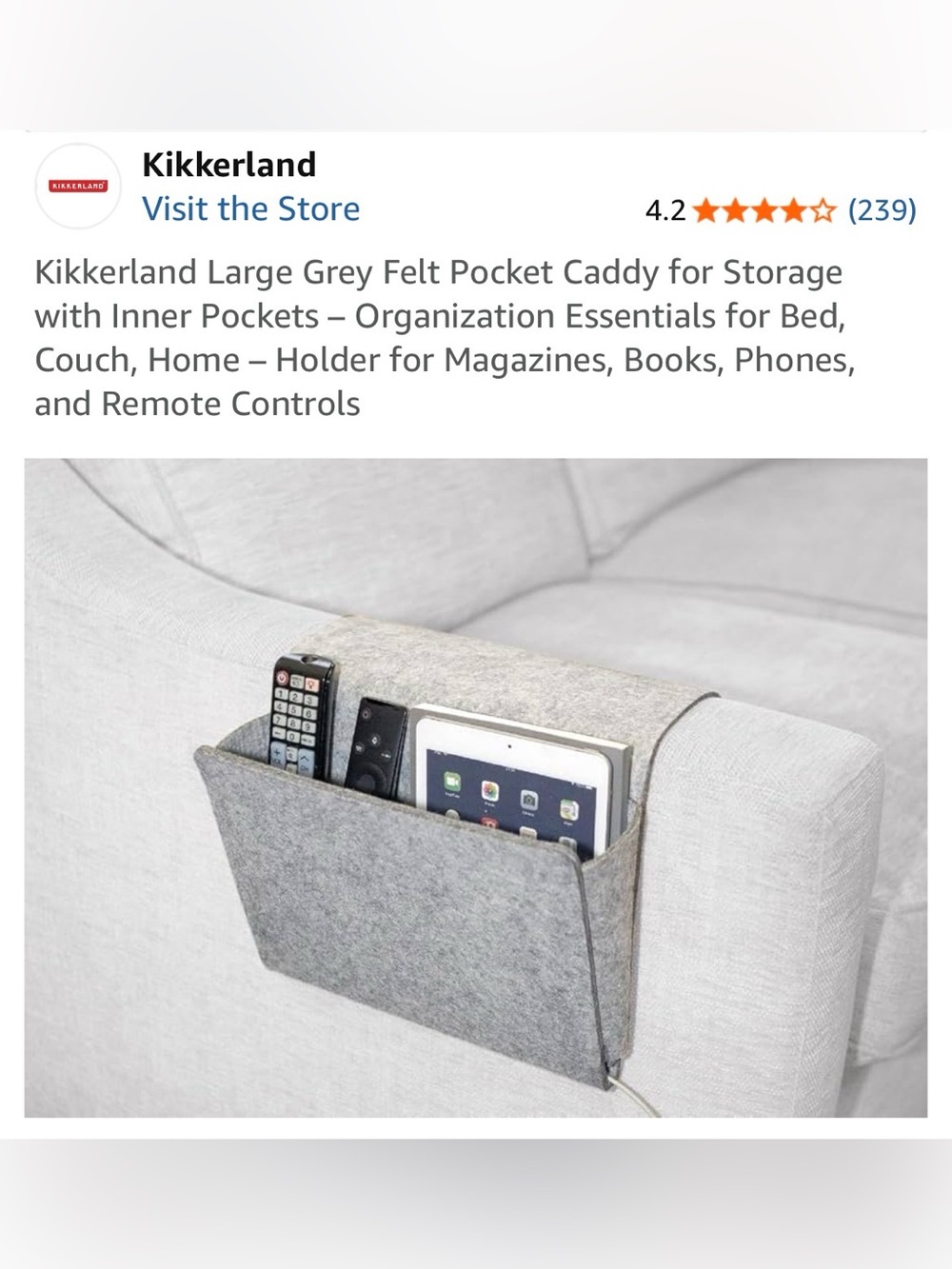 Kikkerland Felt Caddy Organizer